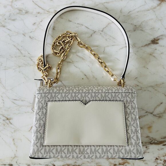 MICHAEL KORS Cece Light Cream Multi Leather Medium Flap Pocket Shoulder Bag - Picture 6 of 10